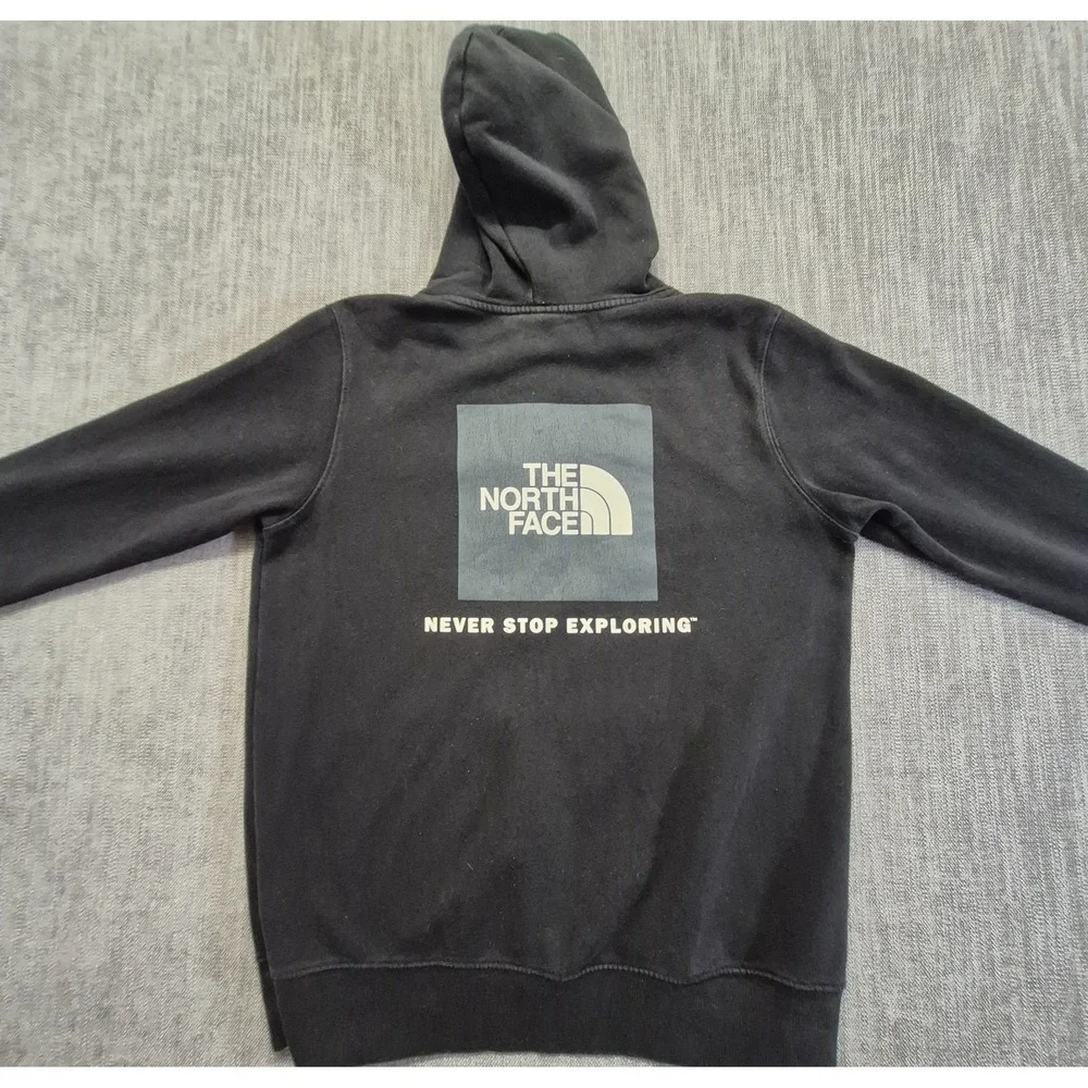 The North Face Men's M Box NSE Pullover Hoodie Black 2 Side Graphics Drawstring